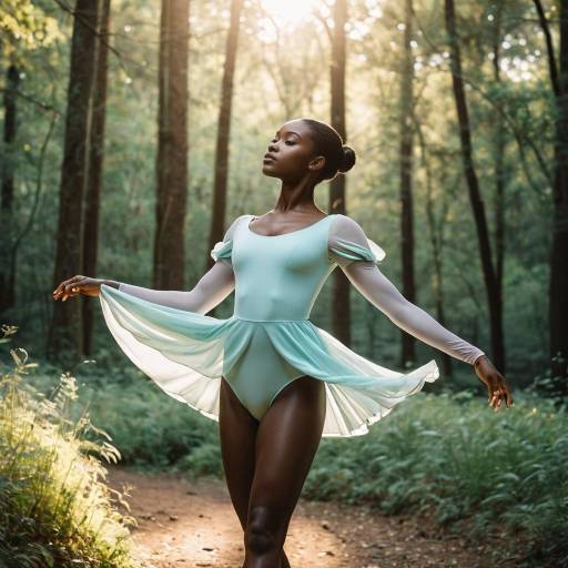 Ethereal Ballerina in Sunlit Forest