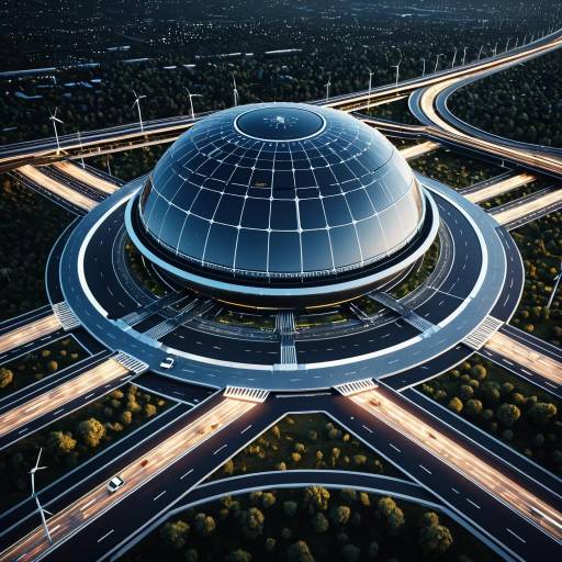 Futuristic Megadome with Advanced Renewable Energy Roads