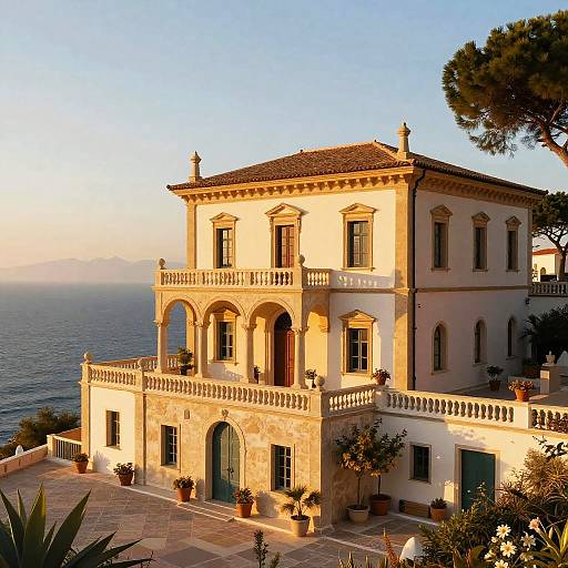 Romantic Mediterranean Villa at Golden Hour