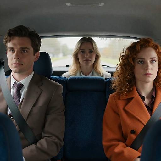 Three People in a Car's Backseat