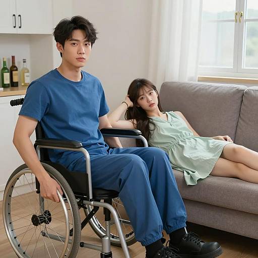 Intimate Scene of Two People at Home