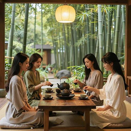 Elegant Taiwanese Tea Ceremony Scene