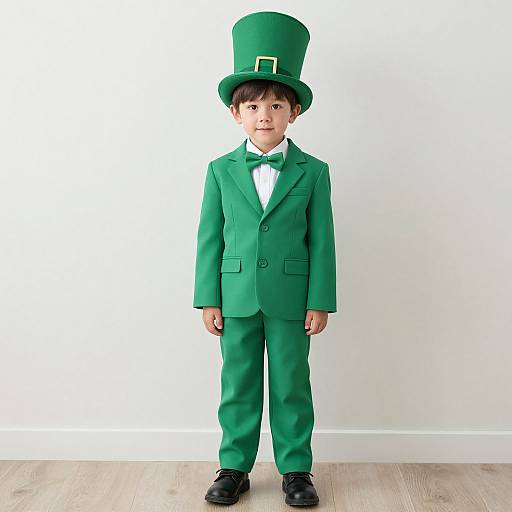 Young Boy in Green Costume