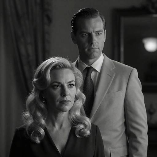 Elegant Black-and-White Portrait of Couple