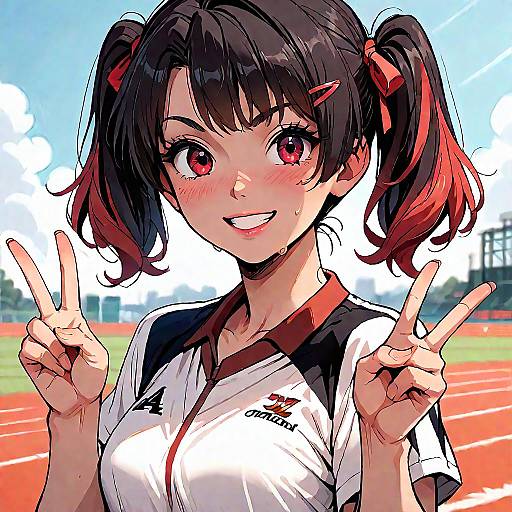 Track and Field Anime Athlete Portrait