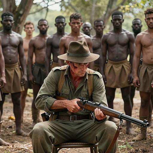 Intense Portrait of Tension and Focus