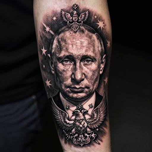 Realistic Putin Forearm Tattoo Design