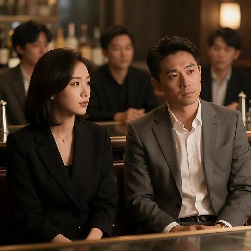 Intimate Bar Scene with Engaging Expressions