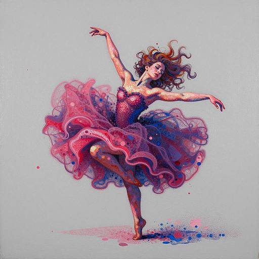 Colorful Ballet Dancer in Motion
