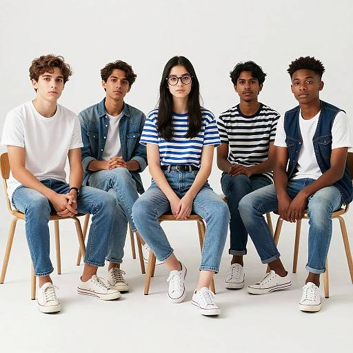 Group of Teenagers Sitting on Chairs