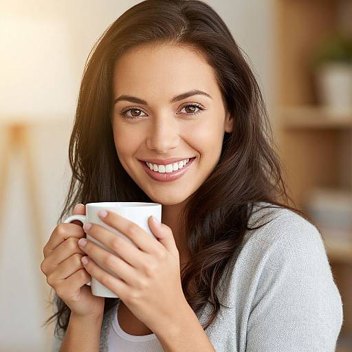 Cozy Portrait of Smiling Woman