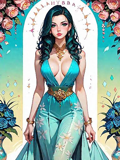 Elegant Woman in Deep Emerald Green Dress