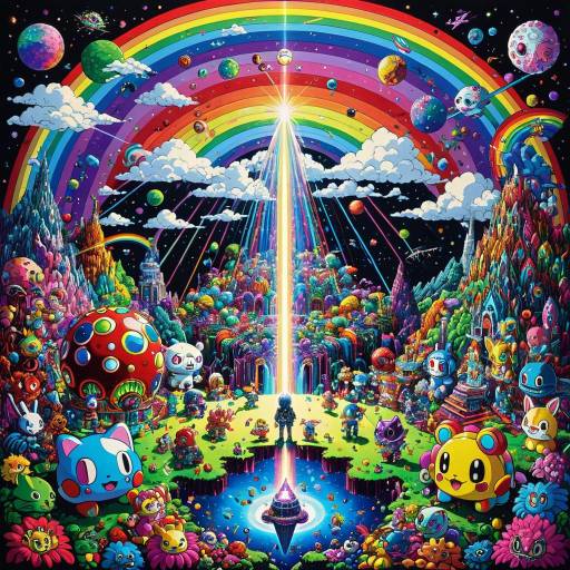 Neon Rainbow Laser Visionary Dream Dimension