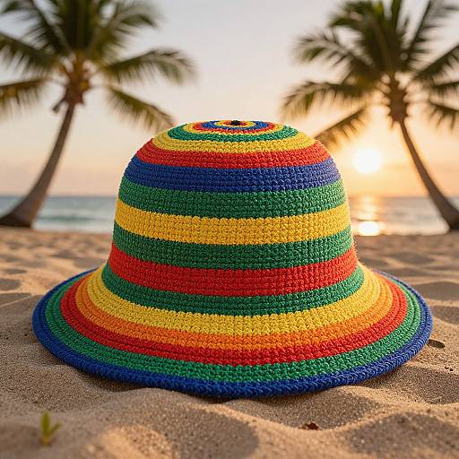 Rastaman Hat on Tropical Beach