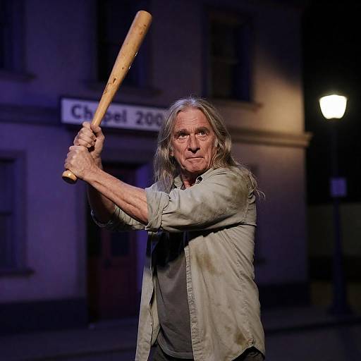 Dramatic Nighttime Portrait of an Older Man