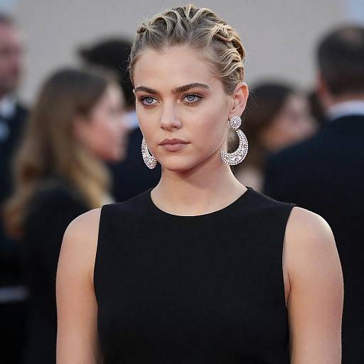 Elegant Woman in Black Dress Portrait
