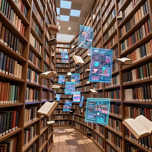 Surreal Floating Books in Digital Library