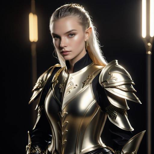 Elegant Elf in Gold Armor