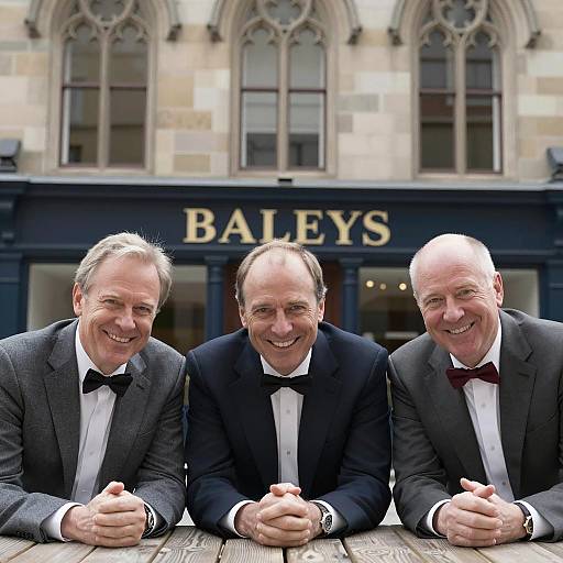 Three Suited Men at Baleys Table