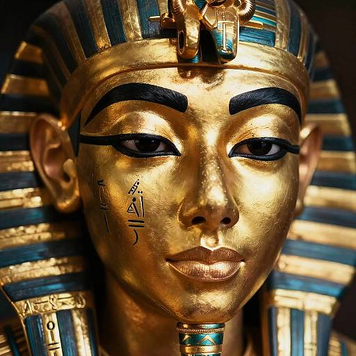 Gold Egyptian Makeup with Hieroglyphics