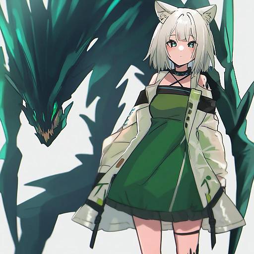 Illustration of Mon3tr (arknights), arknights in the style of Kokomi (aniesuakkaman)