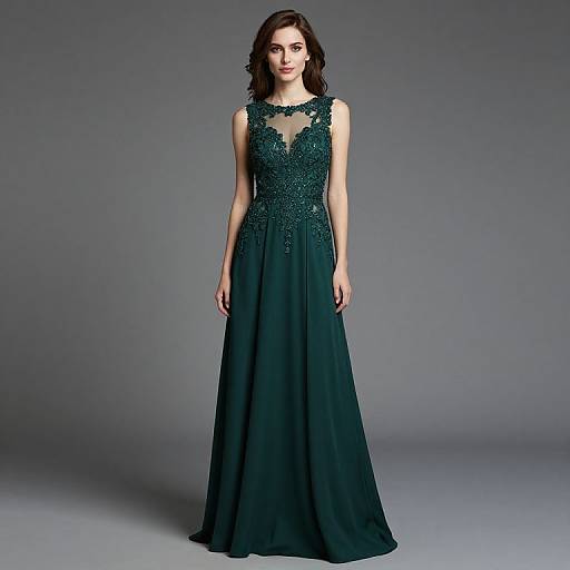 Dark Green Luxury Evening Gown
