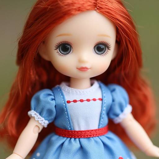 Red-haired Doll in Blue Dress