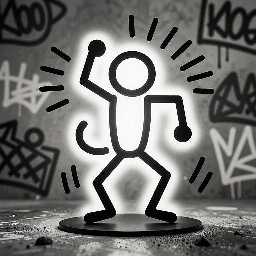 Keith Haring Style Dancing Figure
