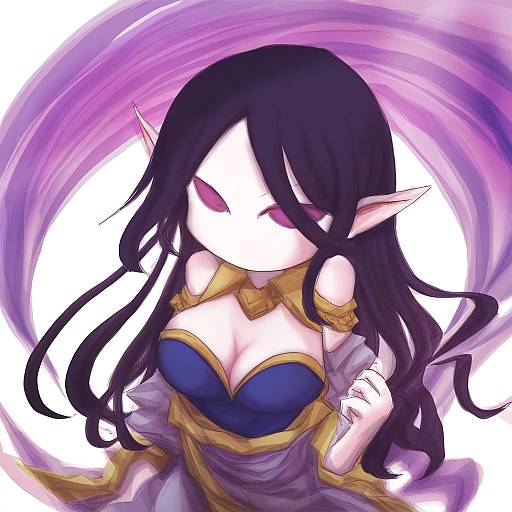 Illustration of Morgana (league of legends), league of legends in the style of Jizeru (giselebon)