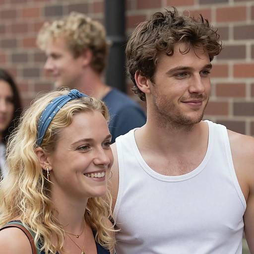 Smiling Young Couple in Casual Setting