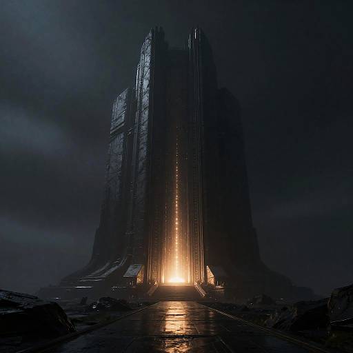 Epic Futuristic Alien Base at Night