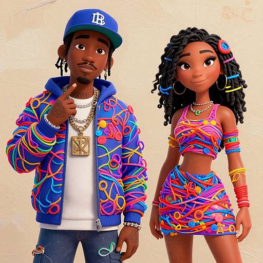 Rubber Band Portraits in Pixar Style