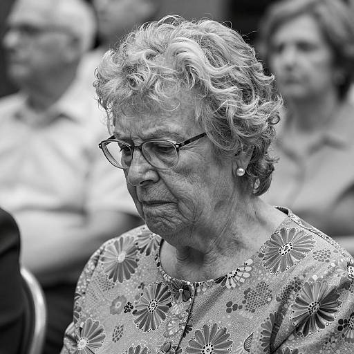 Elderly Woman in Floral Blouse Portrait