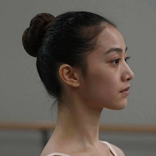 Close-up of Ballet Dancer with Classic Bun