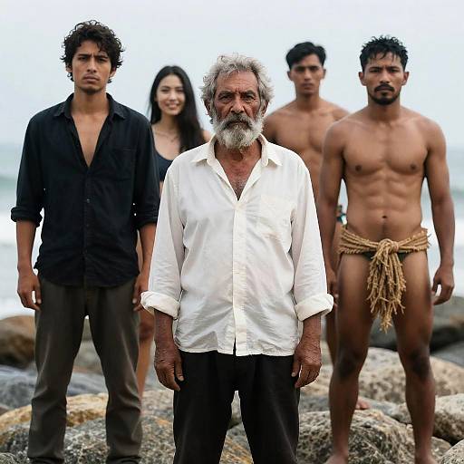 Diverse Group at Rocky Beach