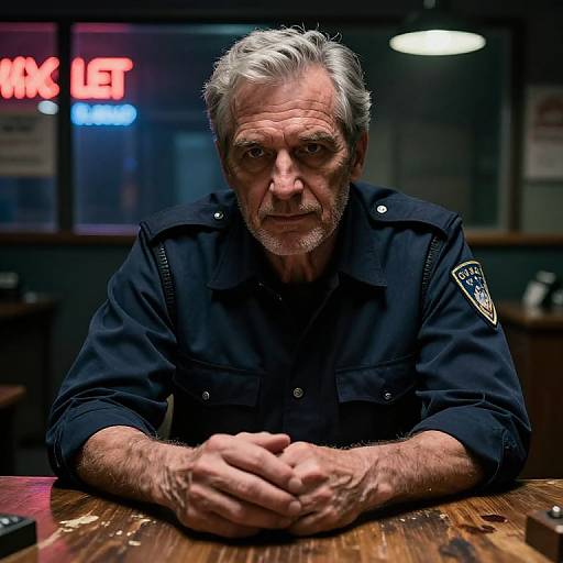 Seasoned Detective in Interrogation Room