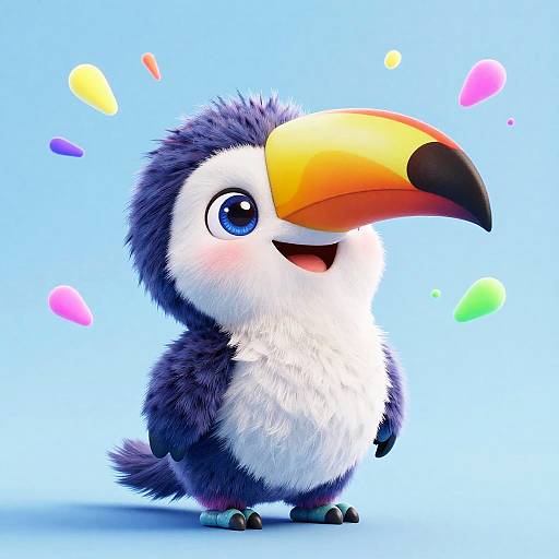 Cute 3D Cartoon Baby Toucan