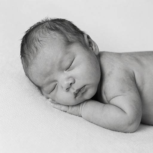 Sleeping Newborn Baby on White Blanket