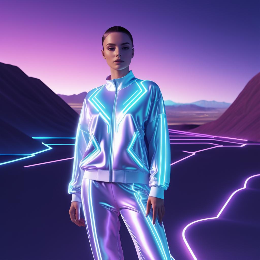 Futuristic Non-Binary Model in Tracksuit