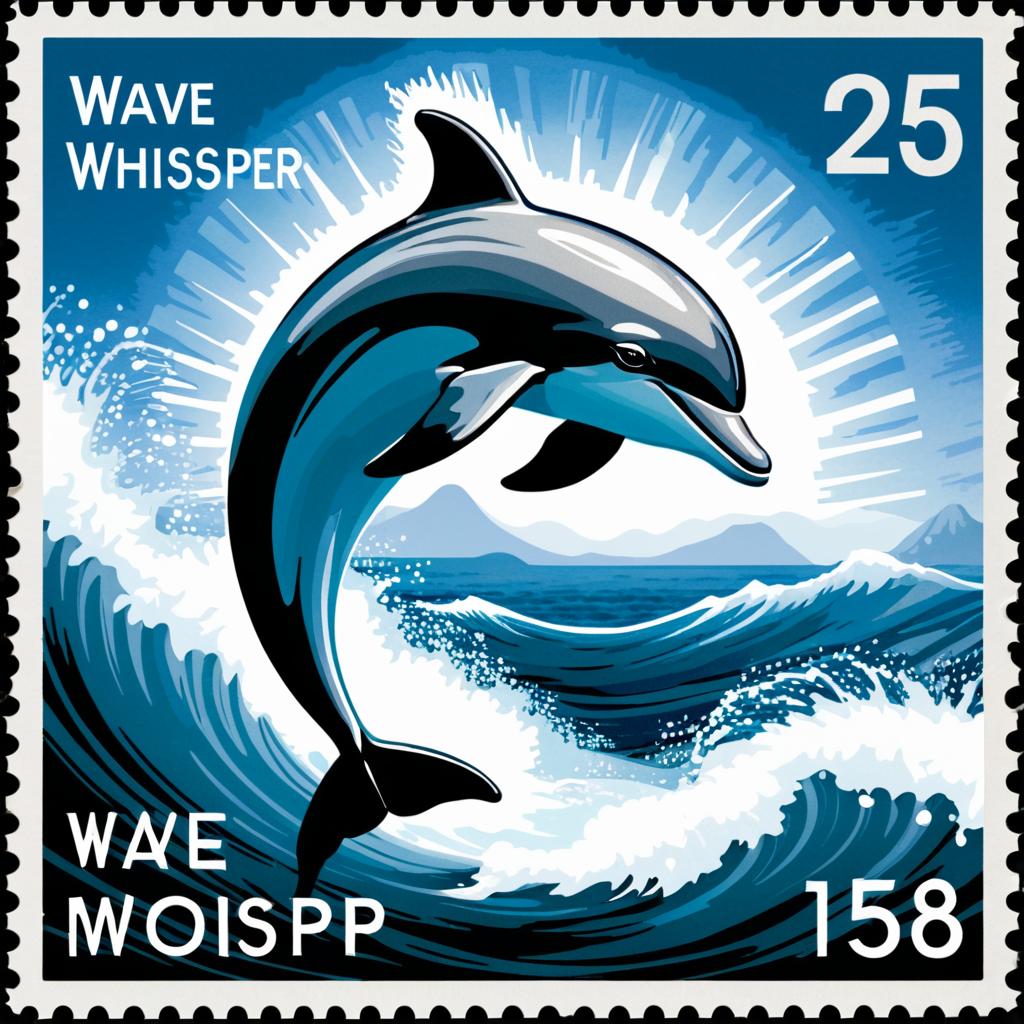 Dolphin Postage Stamp Design Concept