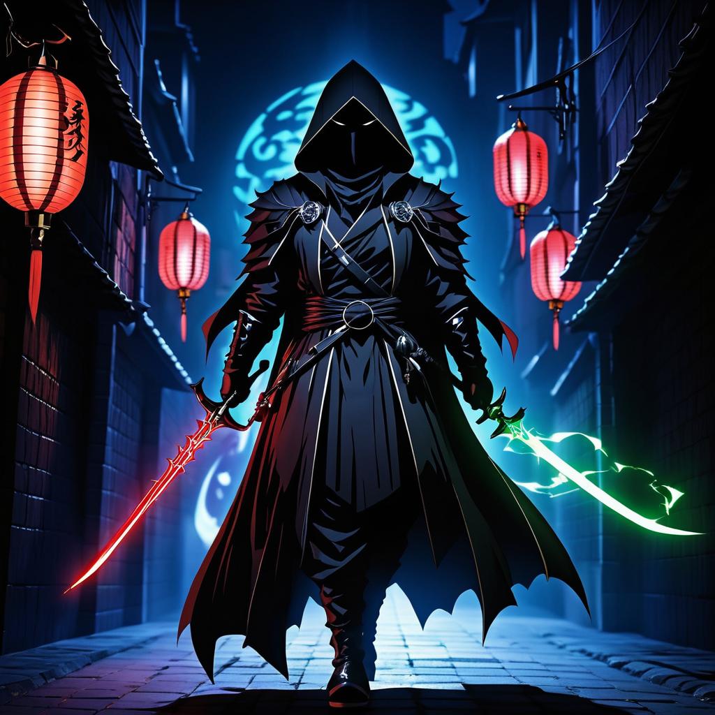 Dark Assassin in Shadowy Alley