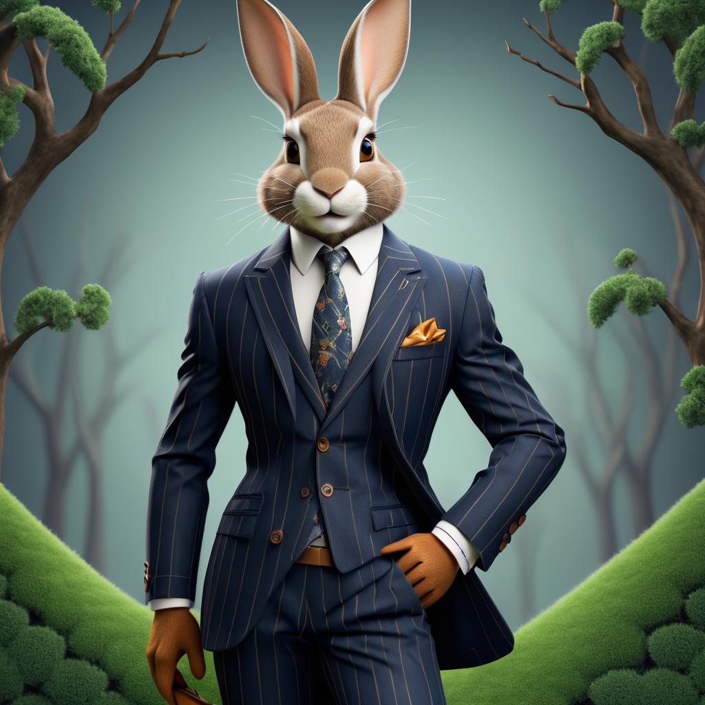 Stylish Anthropomorphic Rabbit Character Design