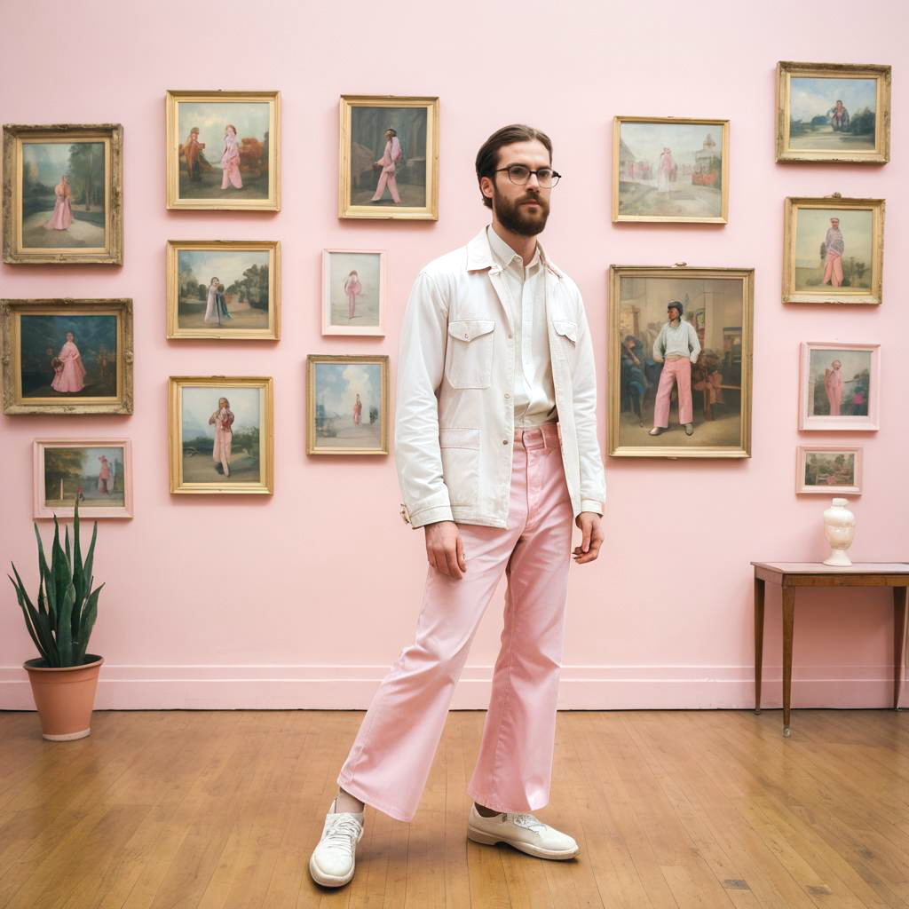 Confident Hipster Artist in Vintage Gallery