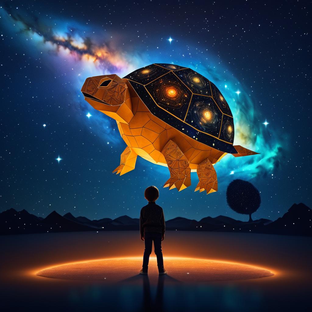 A Boy and His Flaming Turtle in Space