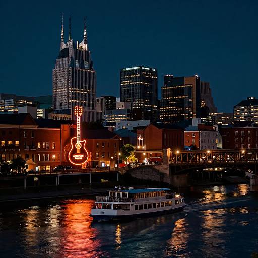 Neon Skyline of Nashville City