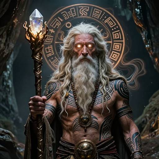 Mystical Oracle with Glowing Eyes