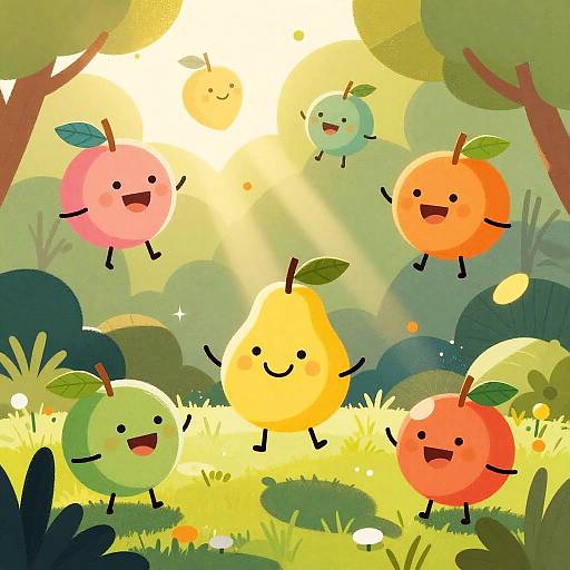 Joyful Fruits in Golden Garden