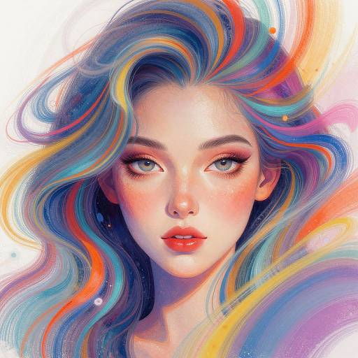 Vibrant Fantastical Woman's Portrait