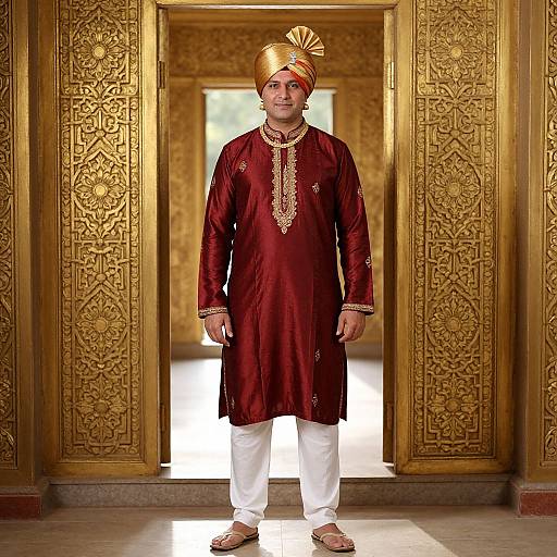 Dignified Man in Traditional Indian Attire