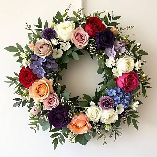 Colorful Mixed Flower Hat Wreath